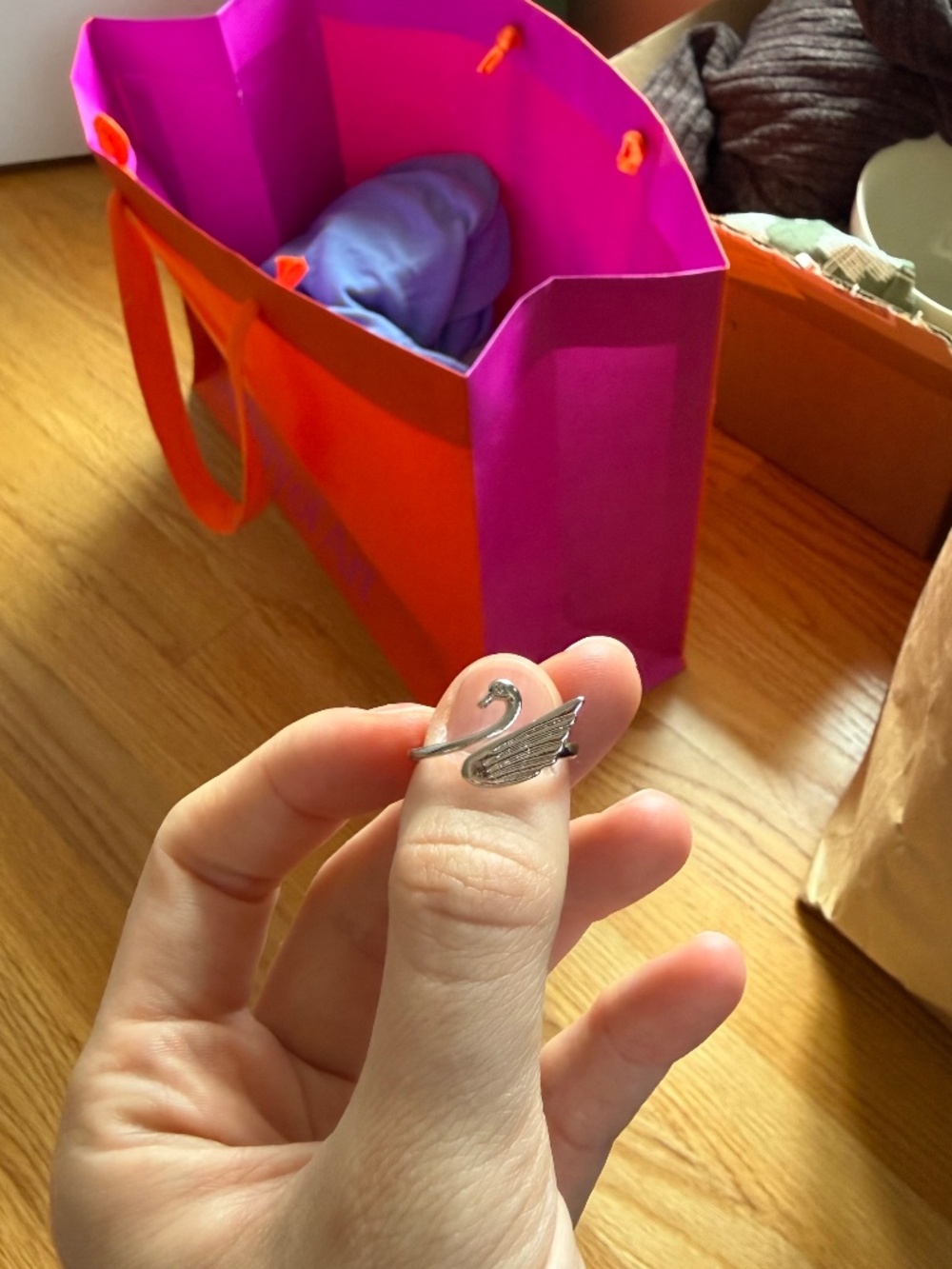 Adjustable Swan Ring